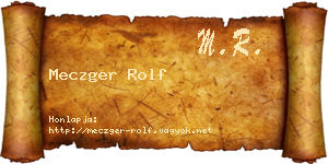 Meczger Rolf névjegykártya